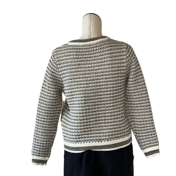 NWT Nanette Lepore Cardigan Camel / Cream  Cozy  Boucle Tweed Cardigan Jacket S