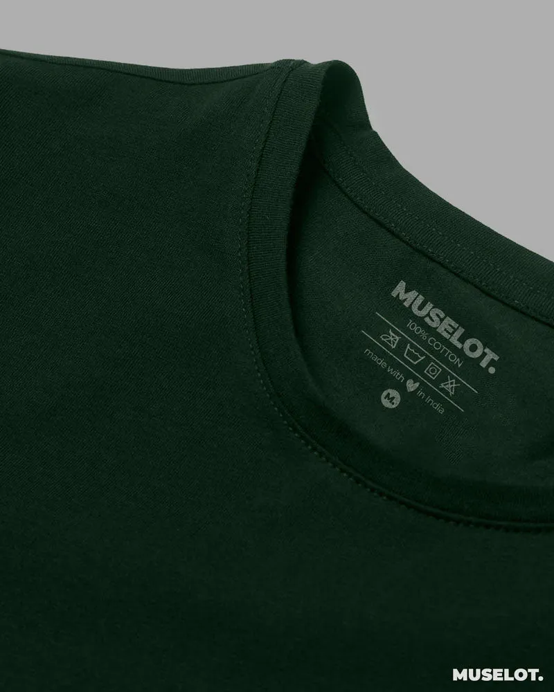 Olive green plain crop t shirt
