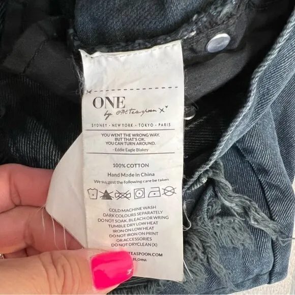 ❄️ONE Teaspoon Fox Black Distressed Awesome Baggies Jean