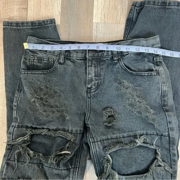 ❄️ONE Teaspoon Fox Black Distressed Awesome Baggies Jean
