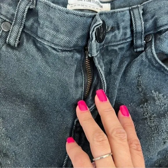 ❄️ONE Teaspoon Fox Black Distressed Awesome Baggies Jean