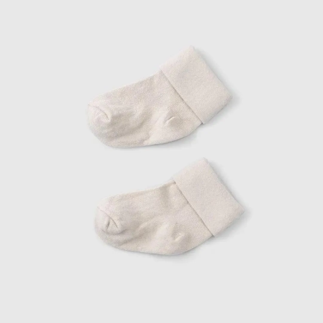 Organic Baby Socks Beige