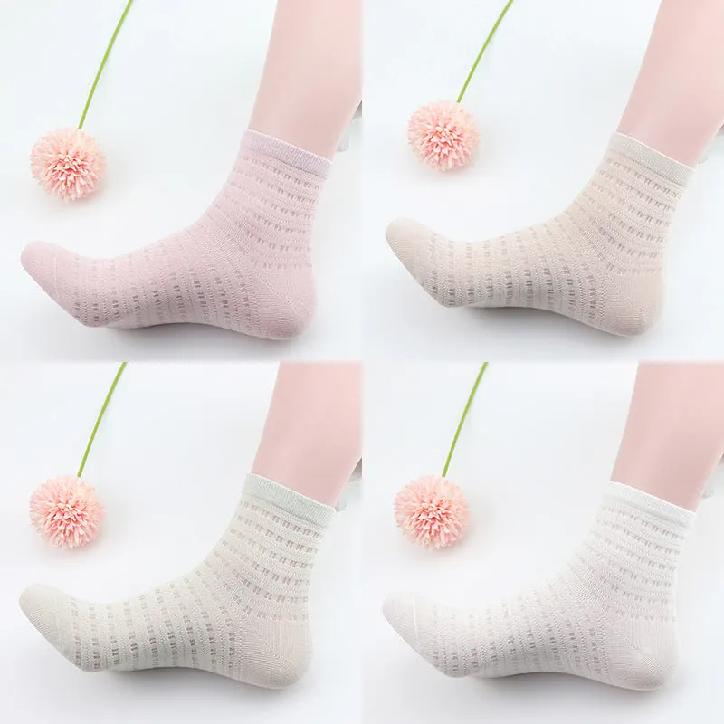 Pack of 5 Women’s Thin Mesh Cotton Socks – Summer 💖