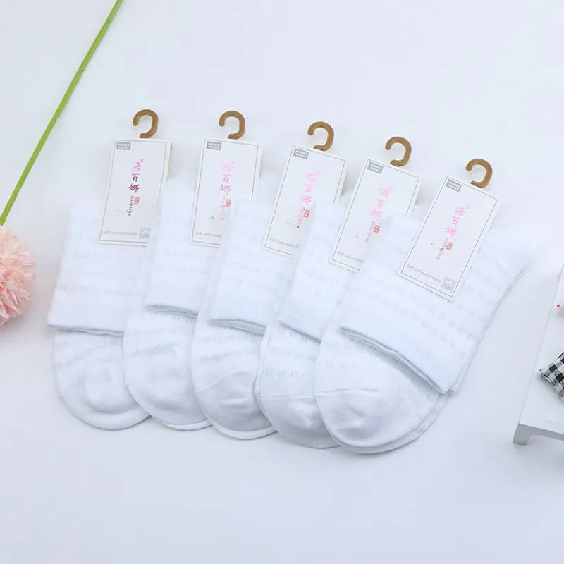 Pack of 5 Women’s Thin Mesh Cotton Socks – Summer 💖