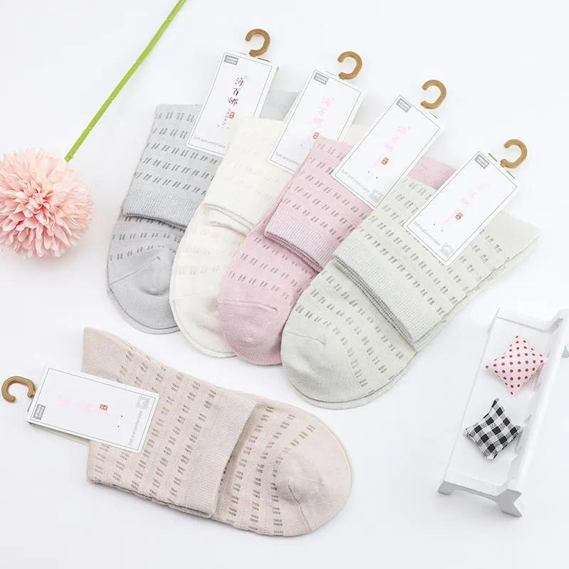 Pack of 5 Women’s Thin Mesh Cotton Socks – Summer 💖