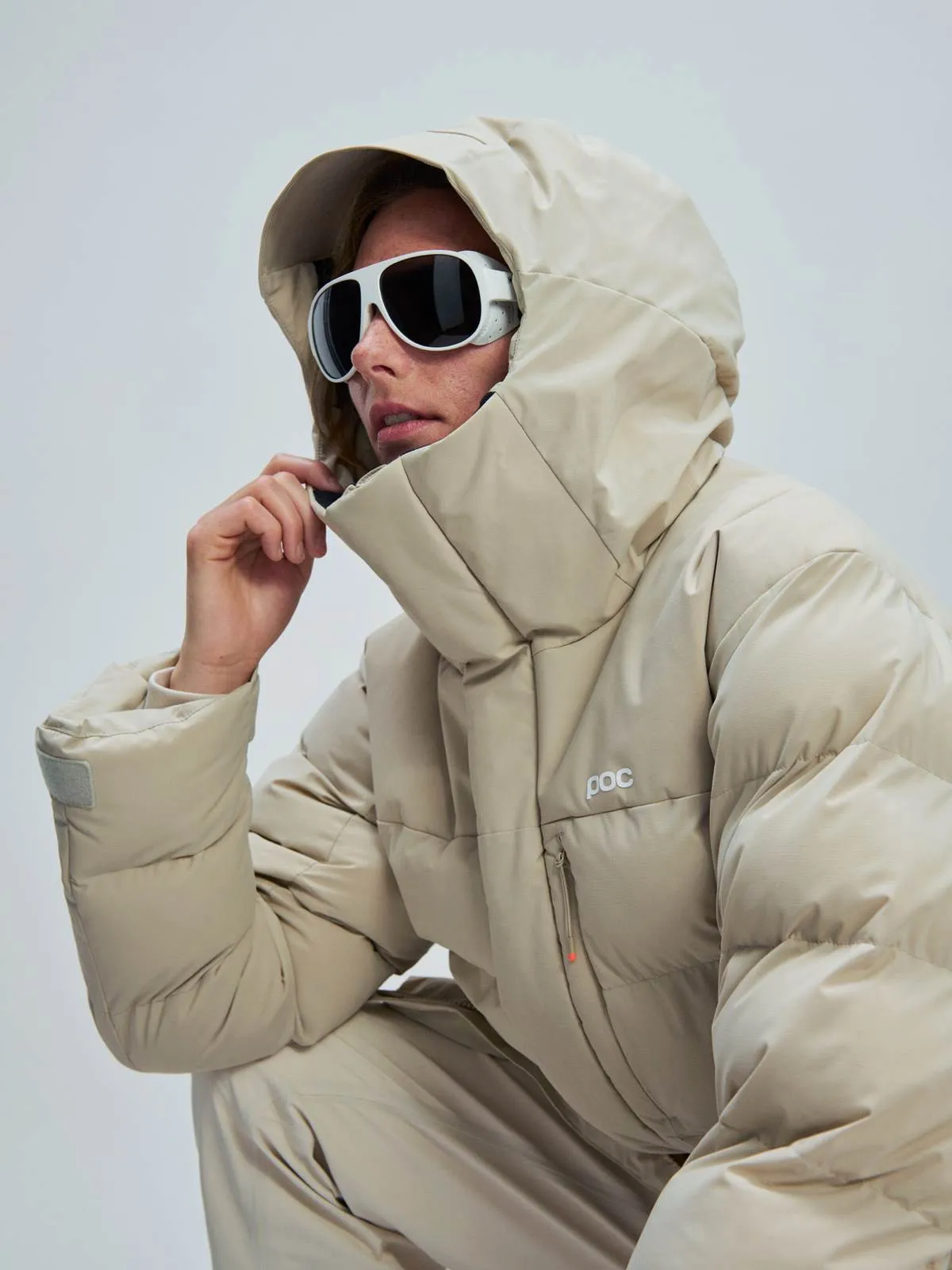 Płaszcz zimowy damski POC W'S Race Loft Parka beżowy