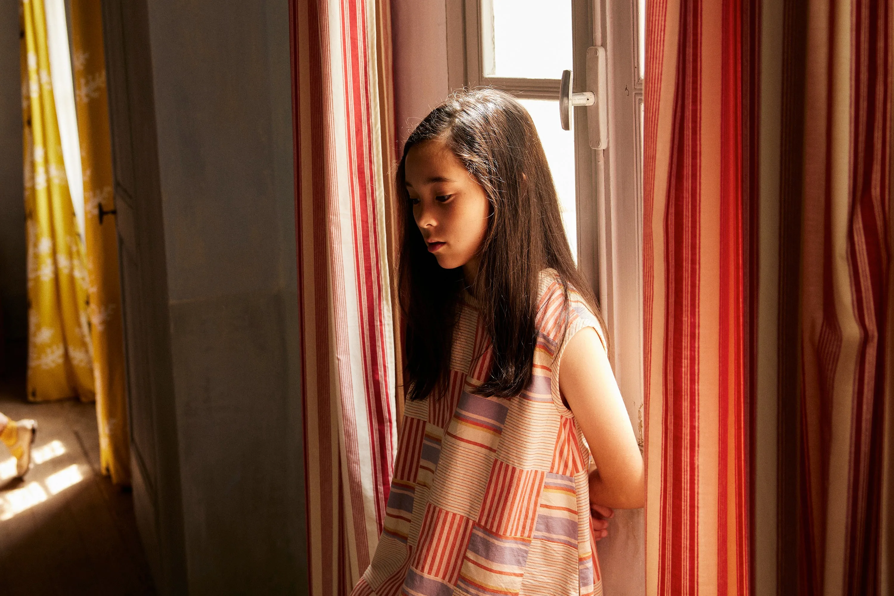 Patchwork Checkerboard Asa Dress - Mixed Stripe (EXCLUSIVE)