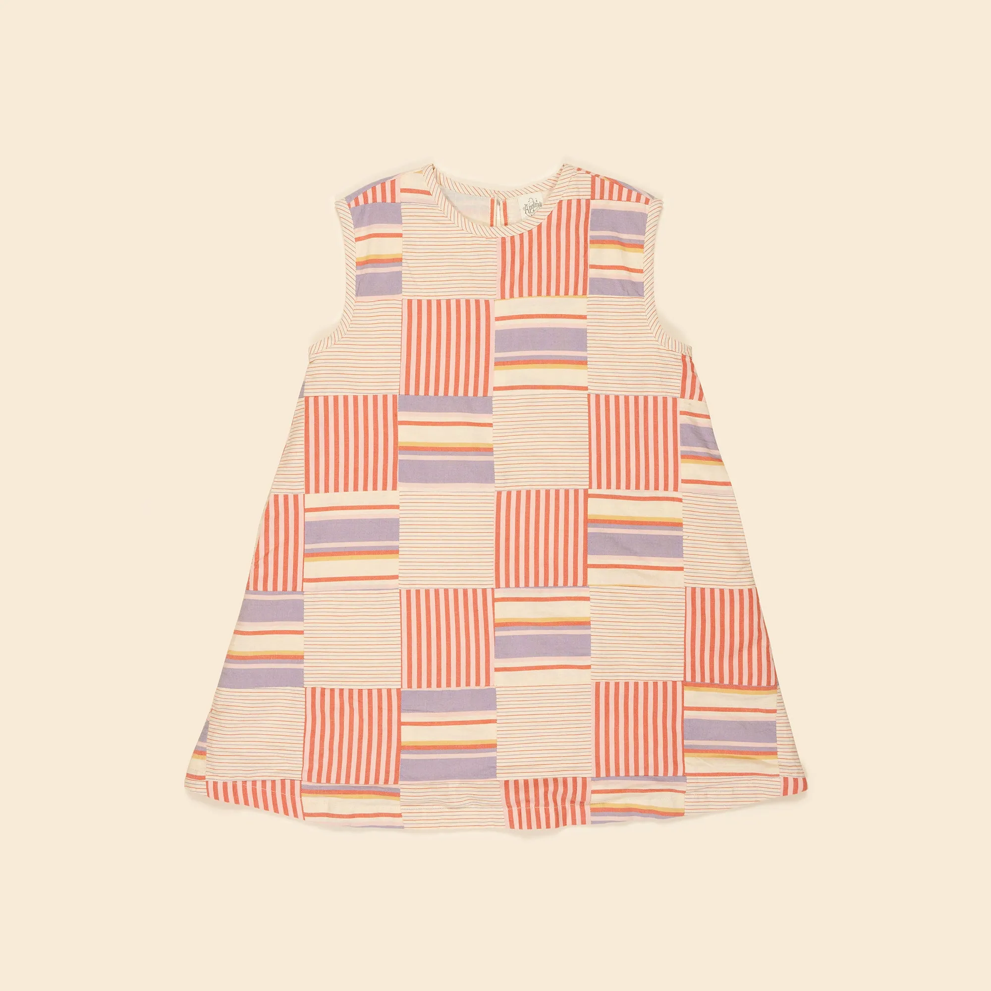 Patchwork Checkerboard Asa Dress - Mixed Stripe (EXCLUSIVE)