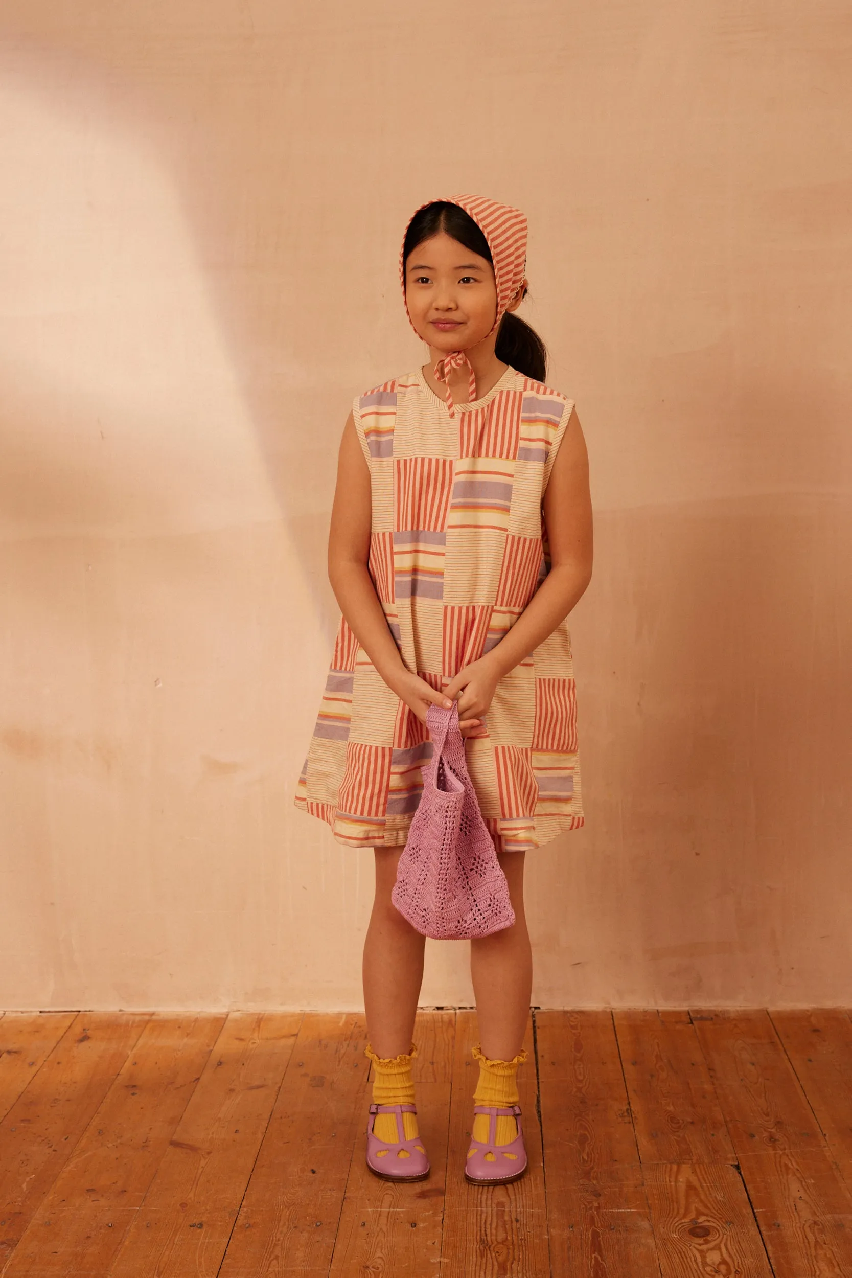 Patchwork Checkerboard Asa Dress - Mixed Stripe (EXCLUSIVE)