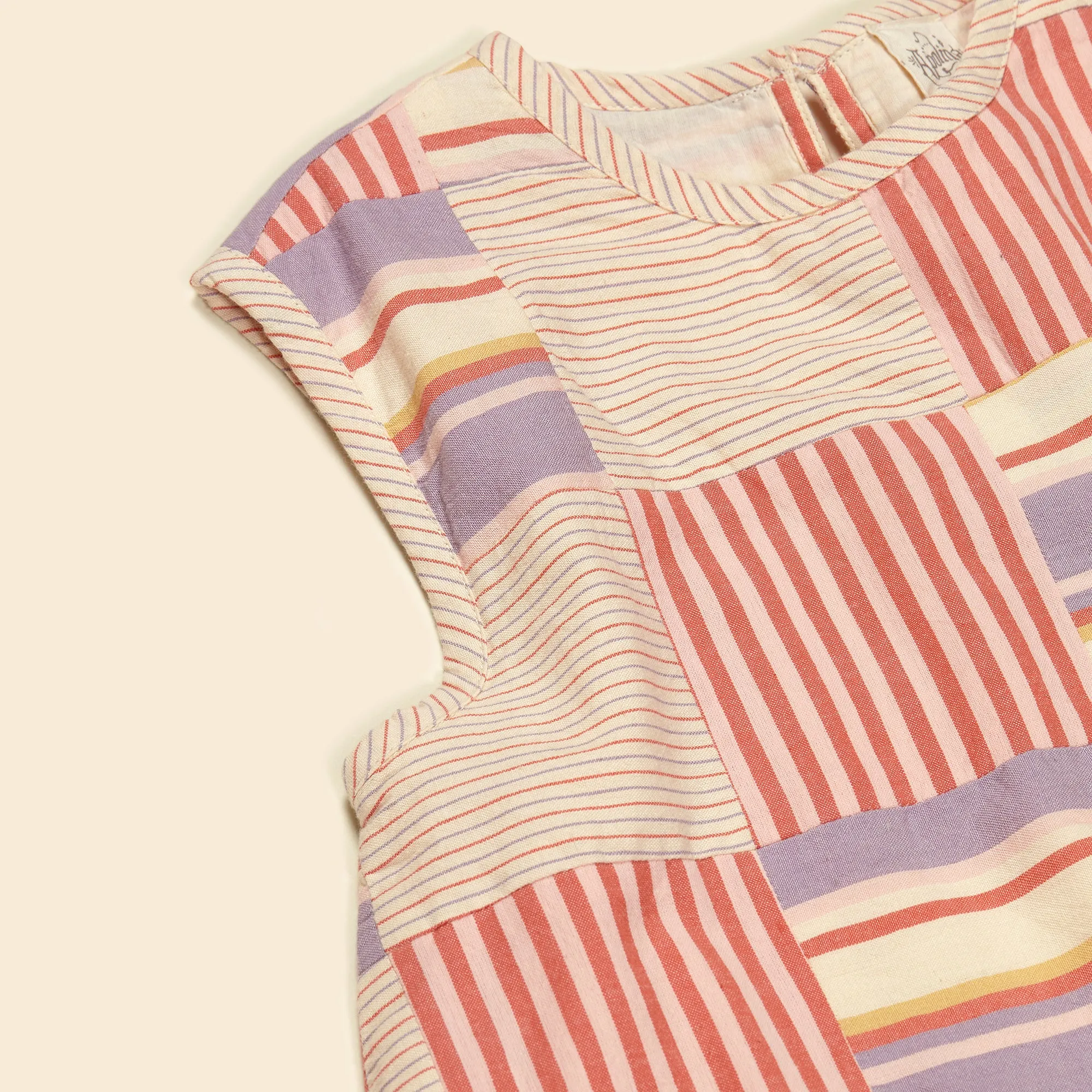 Patchwork Checkerboard Asa Dress - Mixed Stripe (EXCLUSIVE)