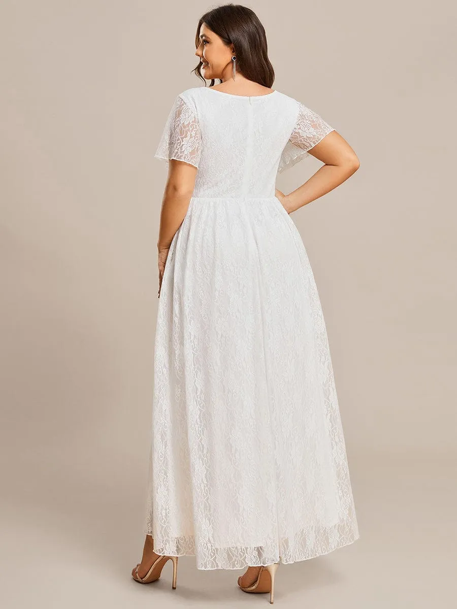 Patty lace high low wedding dress in ivory Express NZ wide