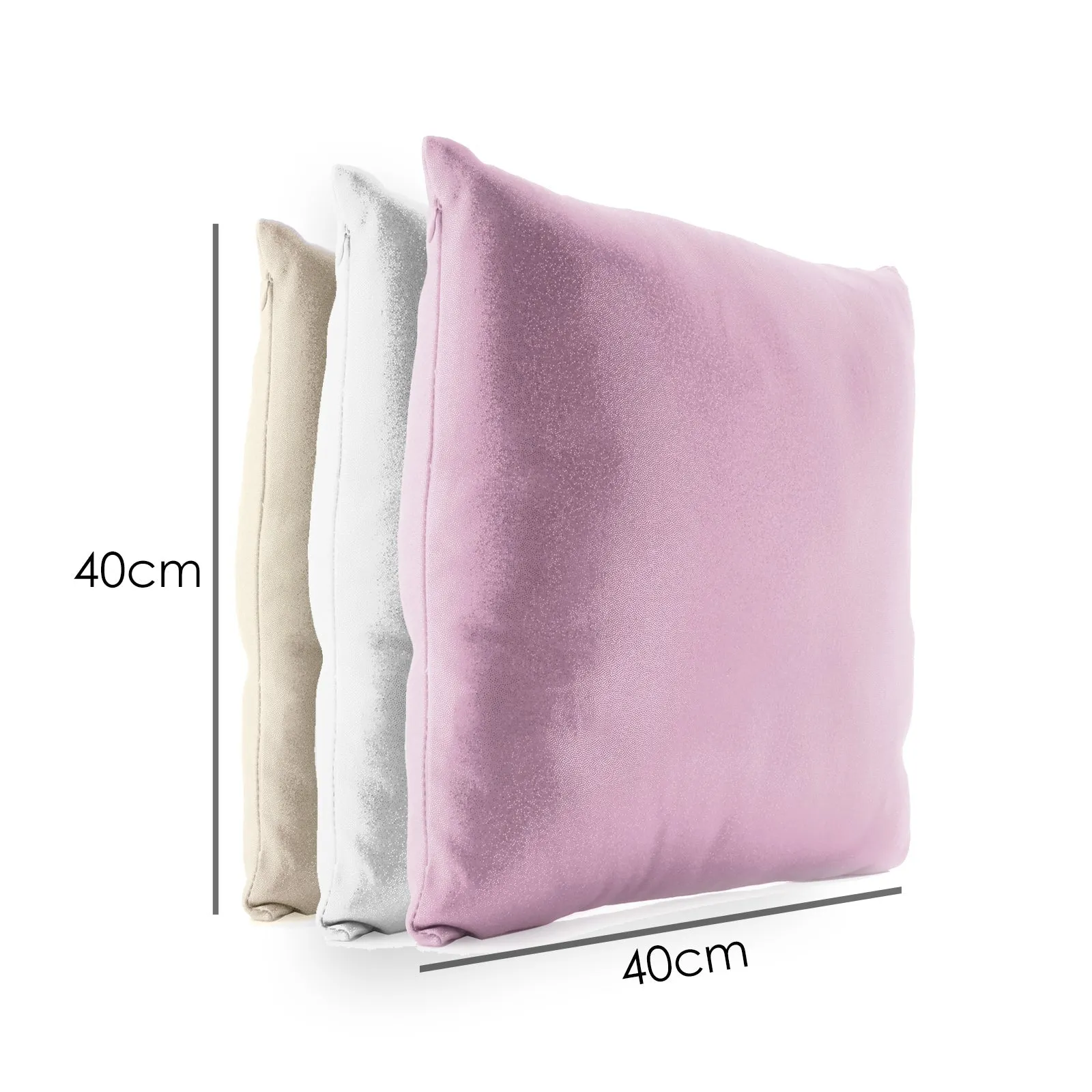Personalised Glitter Cushion with Stylish Text and Pink Love Landscape Print