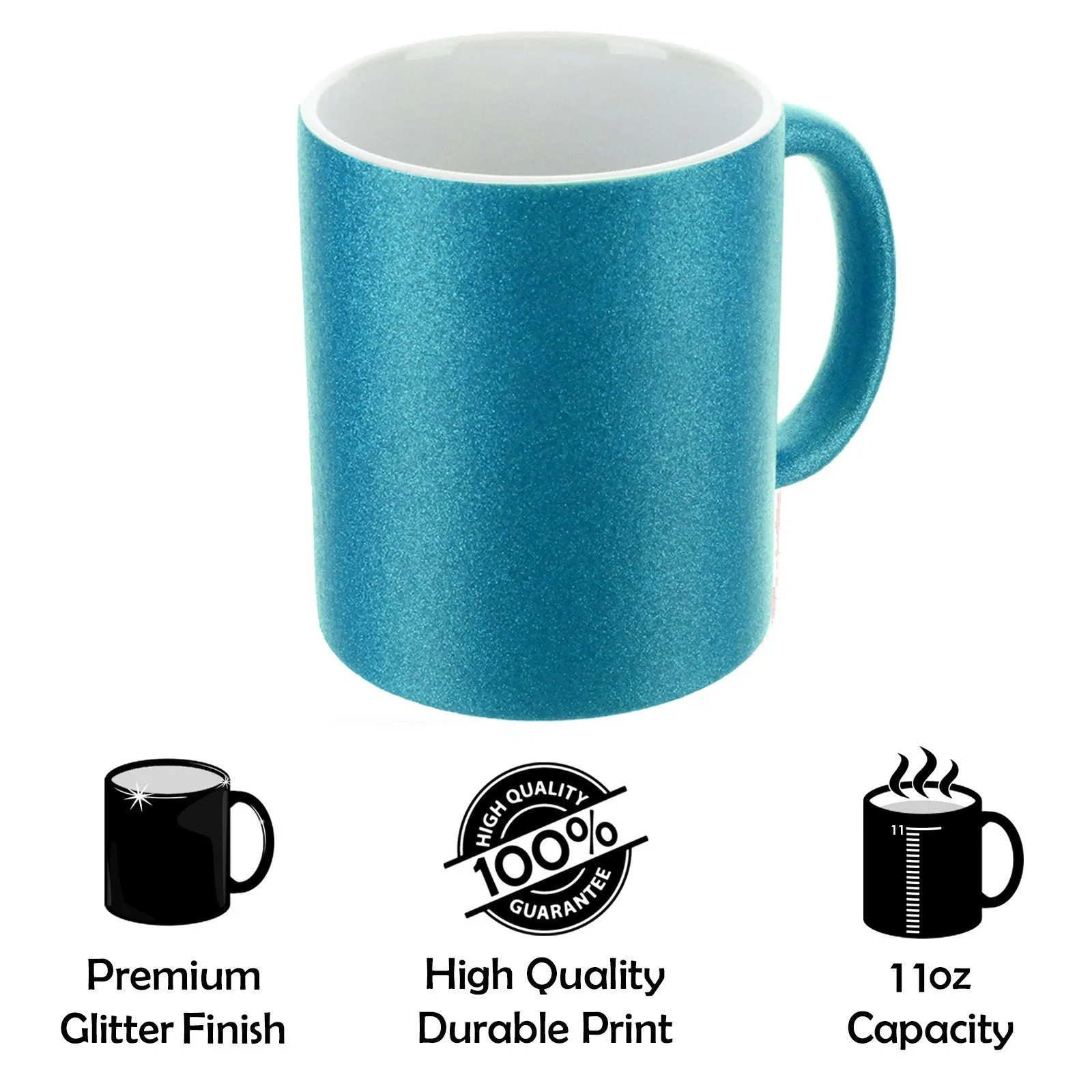 Personalised Glitter Mug with Block Initial and Stylish Text on Heart Line