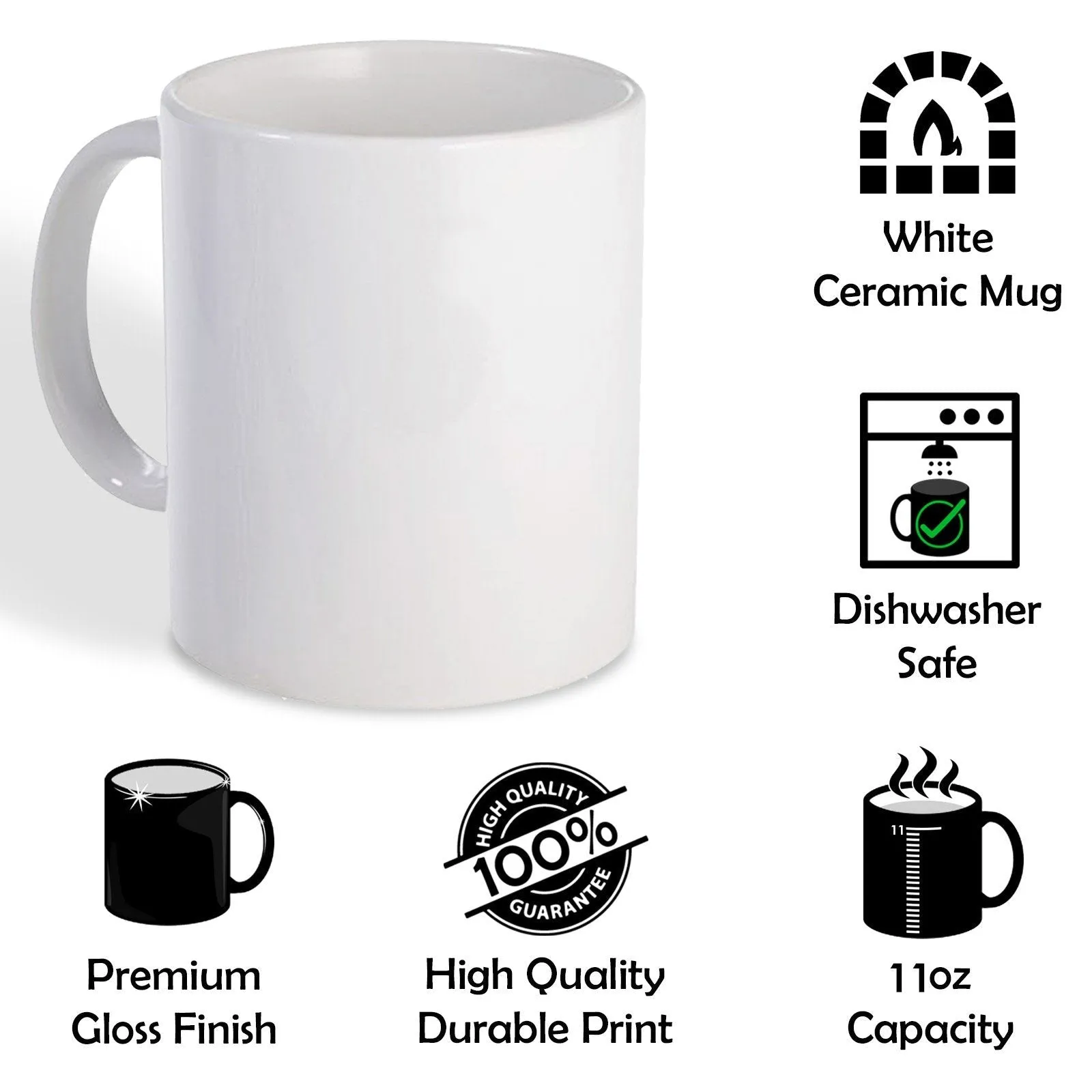 Personalised Mug with Stylish Text and White Flower Lamb