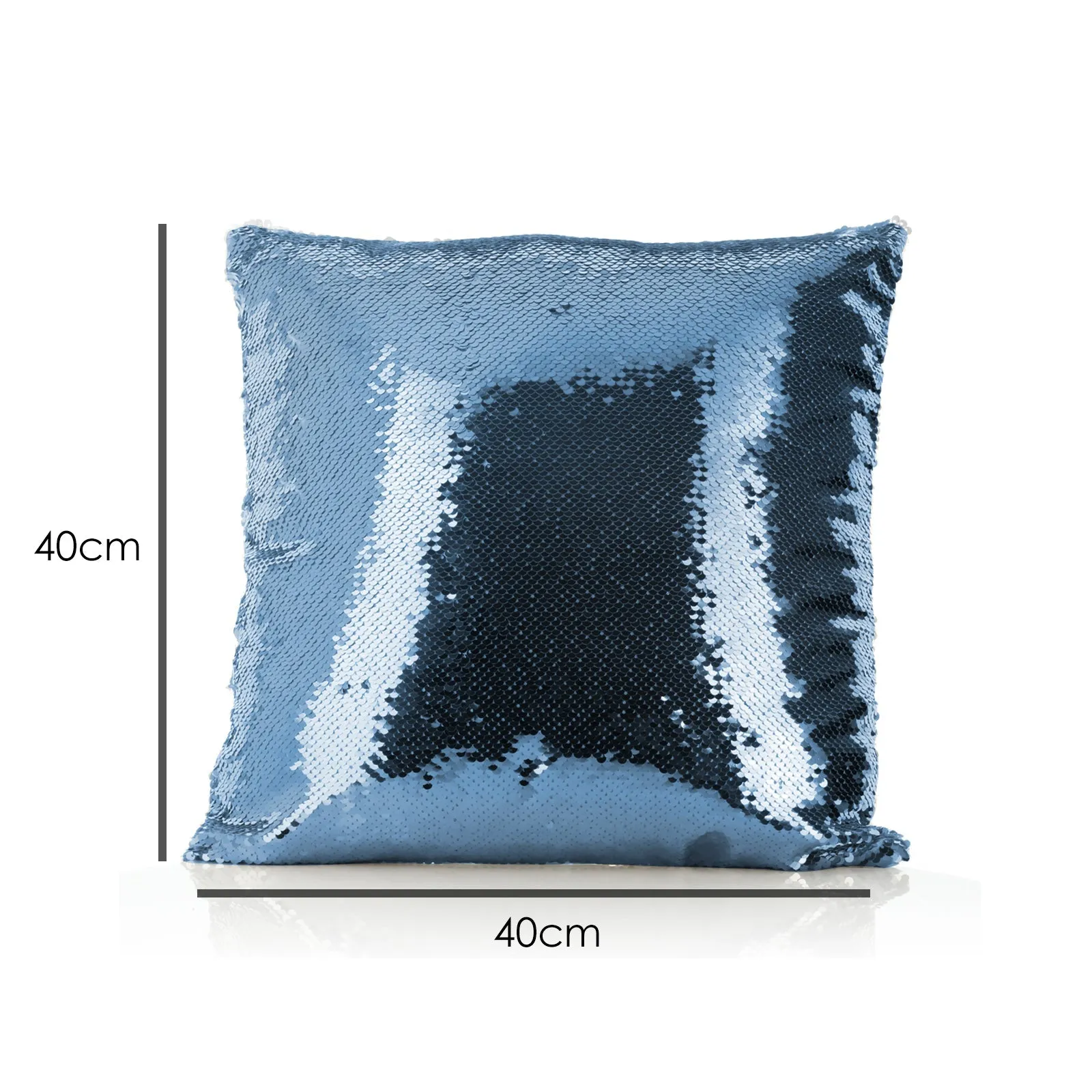 Personalised Sequin Cushion with Stylish Text and Crystal Hearts Print