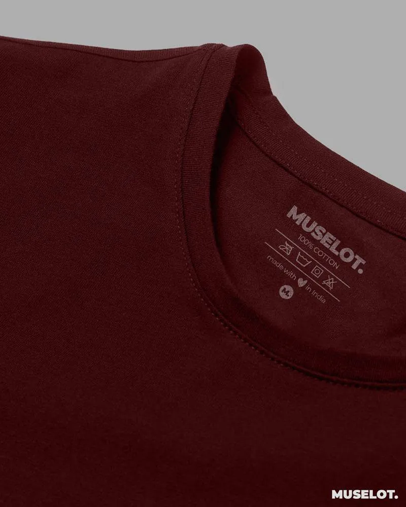 Plain maroon t shirt for men