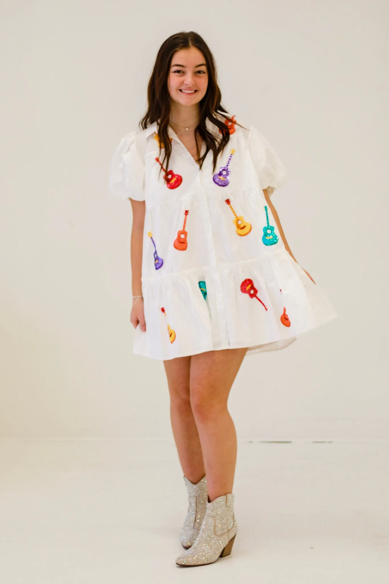 Play Me a Song Sequins Guitar Dress
