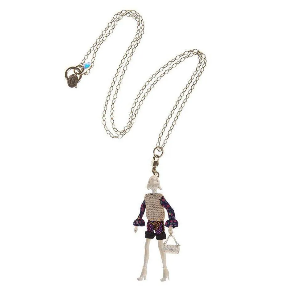 Poupee in Shorts with Sweater Vest and Purse