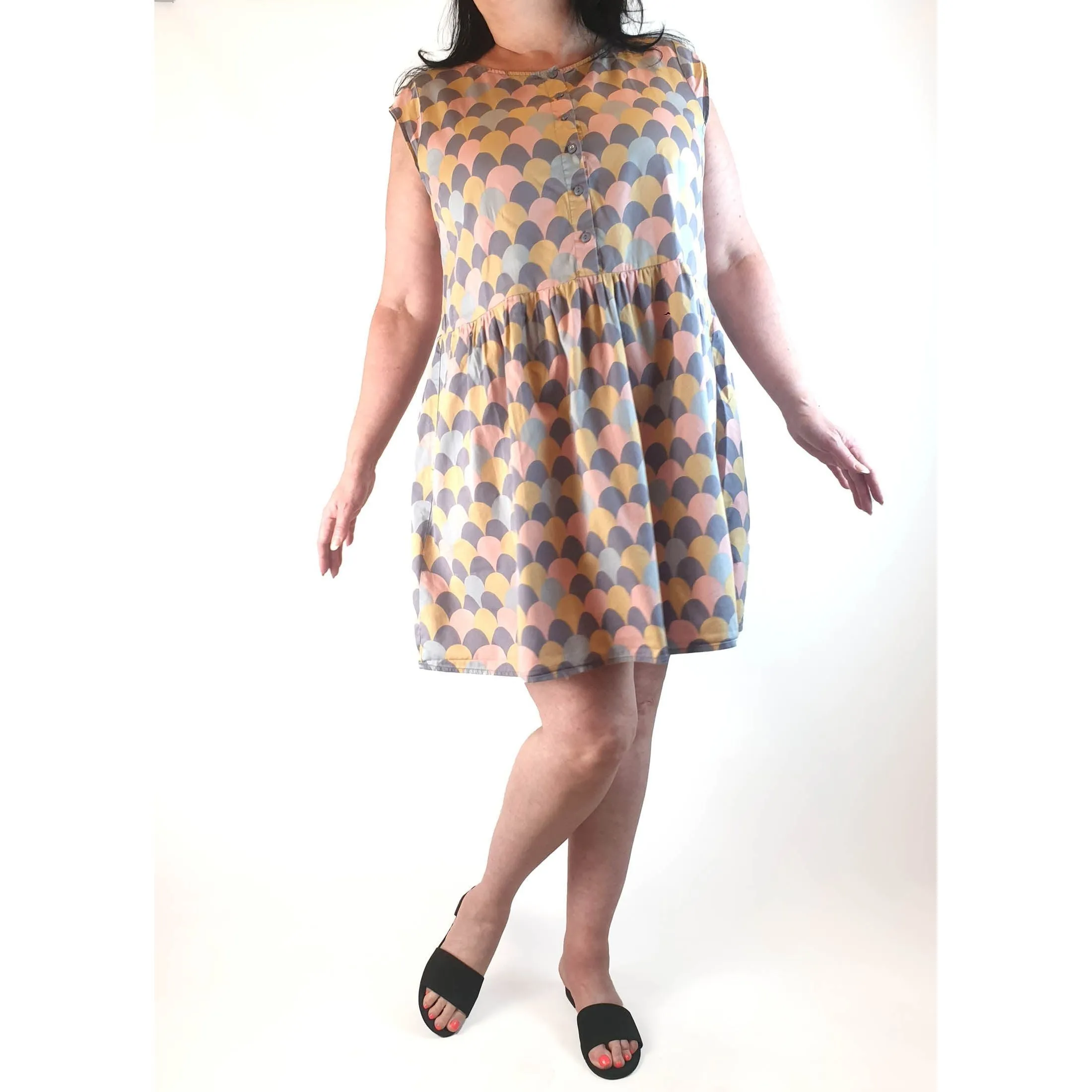 Princess Highway pastel print cap sleeve dress with pockets size 16