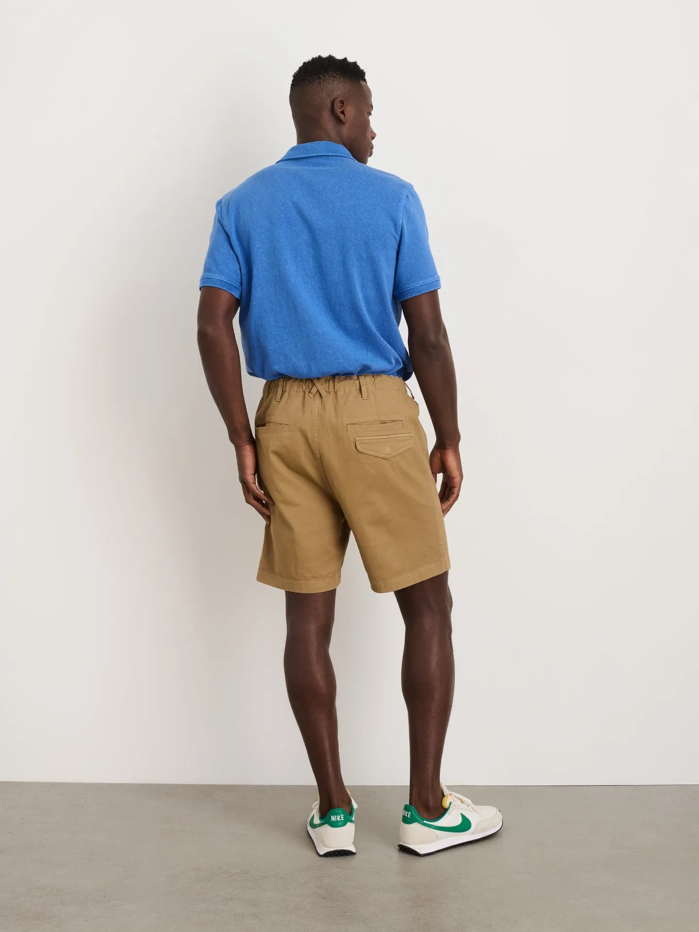 Pull on Button Fly Shorts - Warm Khaki