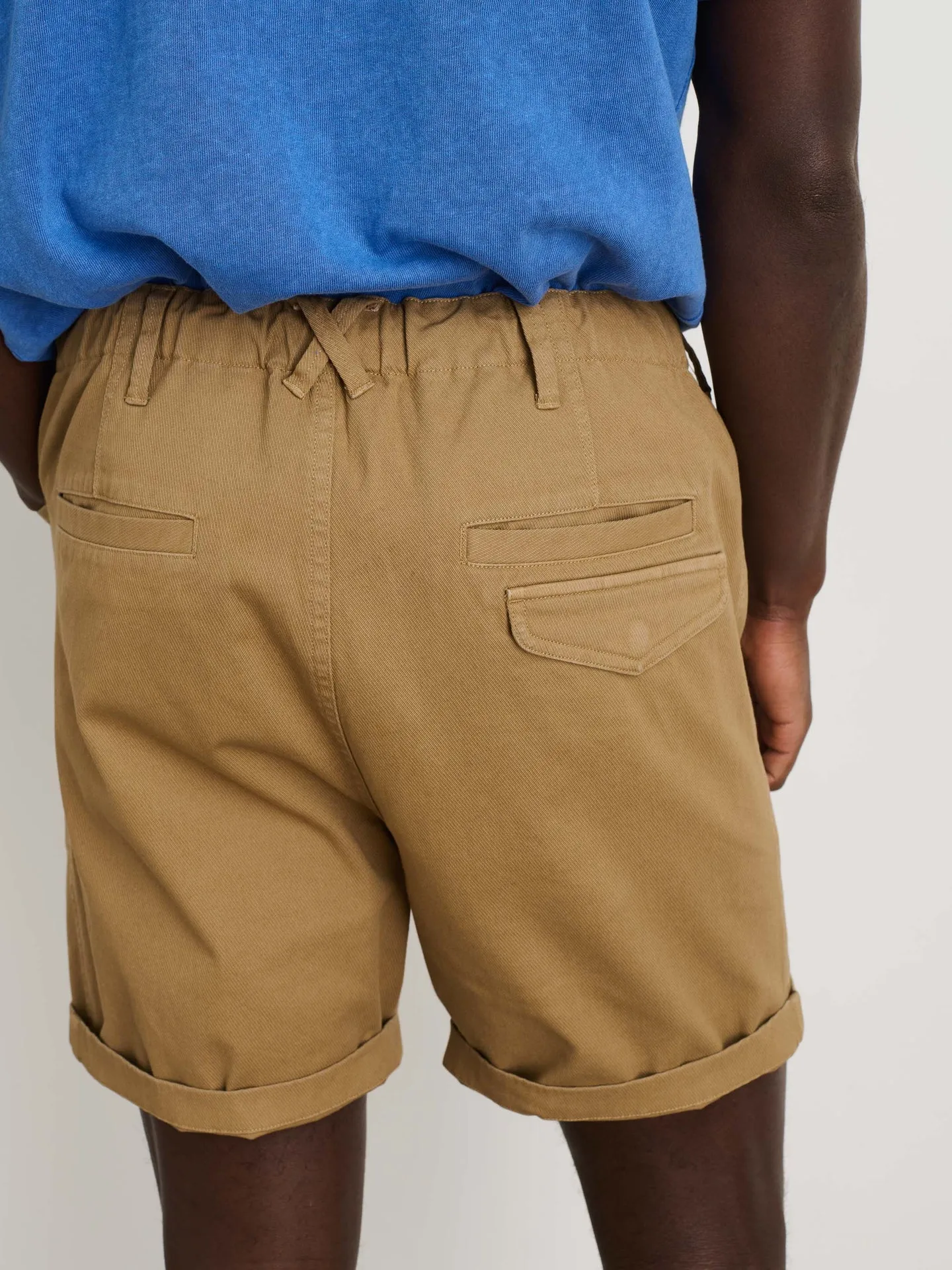 Pull on Button Fly Shorts - Warm Khaki