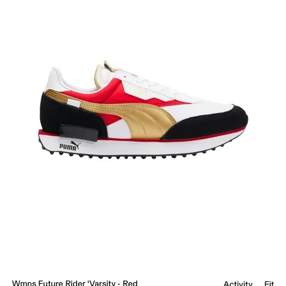 Puma “Future Rider” Varsity Red and Dhalia Gold Sneakers! 80s Vintage Retro