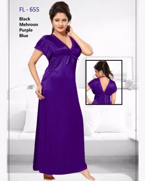 Purple Stylish FL-655 - Flourish Exclusive Bridal Nighty Collection