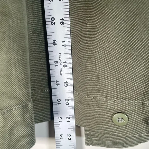 RAILS Tuli Button Down Military Jacket Olive Women’s Sz M Organic Cotton Crochet