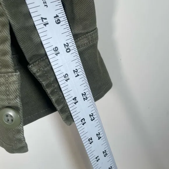 RAILS Tuli Button Down Military Jacket Olive Women’s Sz M Organic Cotton Crochet