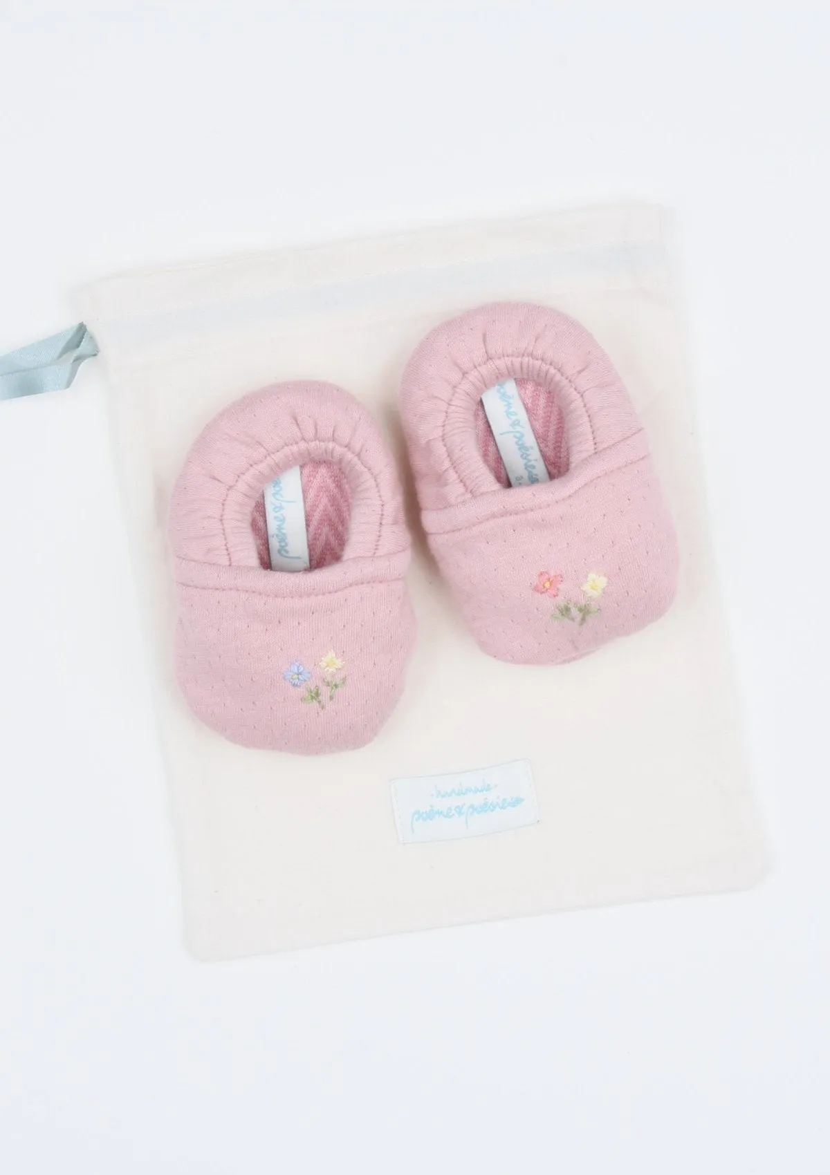 Reversible Flowers in the Wind Booties, Dusty Rose