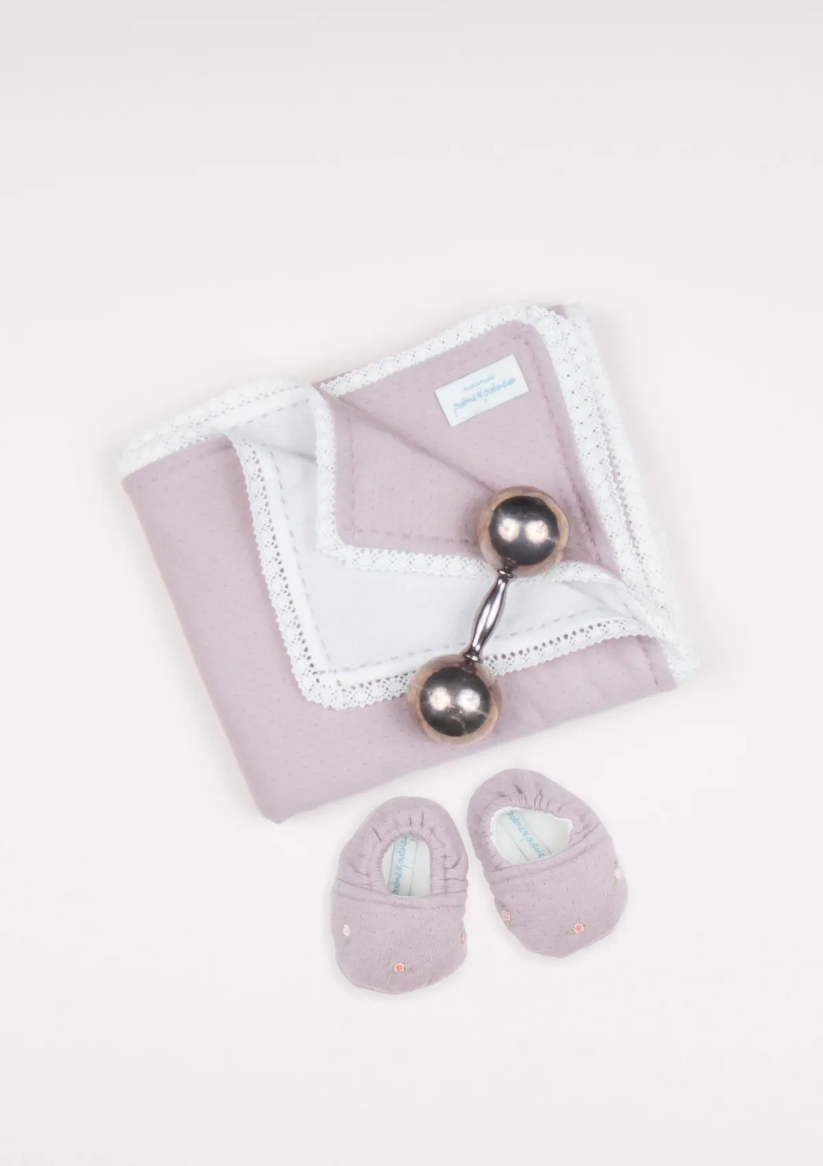 Reversible Rose Necklace Booties, Dusty Purple