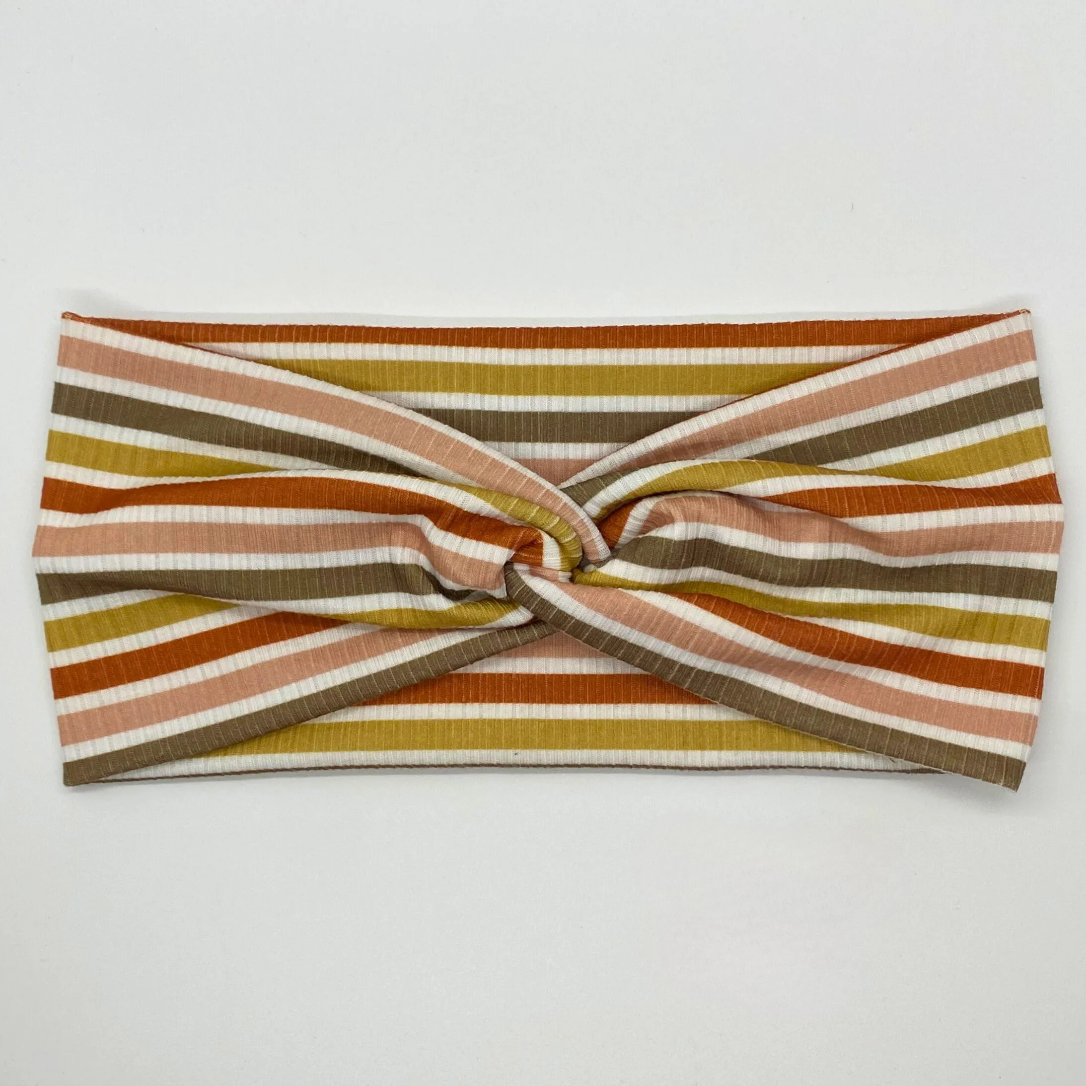 Ribbed Warm Stripes Twist Headband