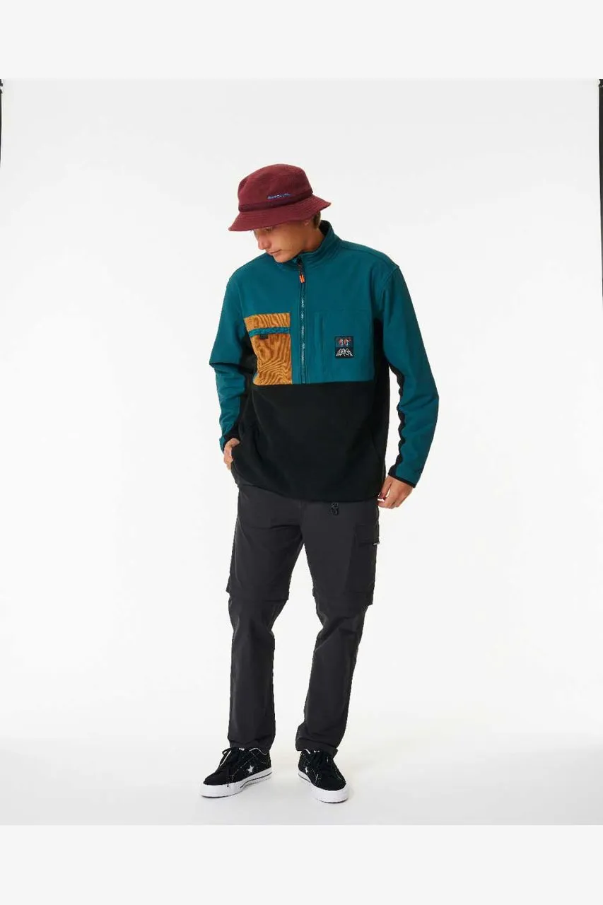 RIP CURL ANTI SERIES JOURNEY ZIP CREW - BLUE GREEN