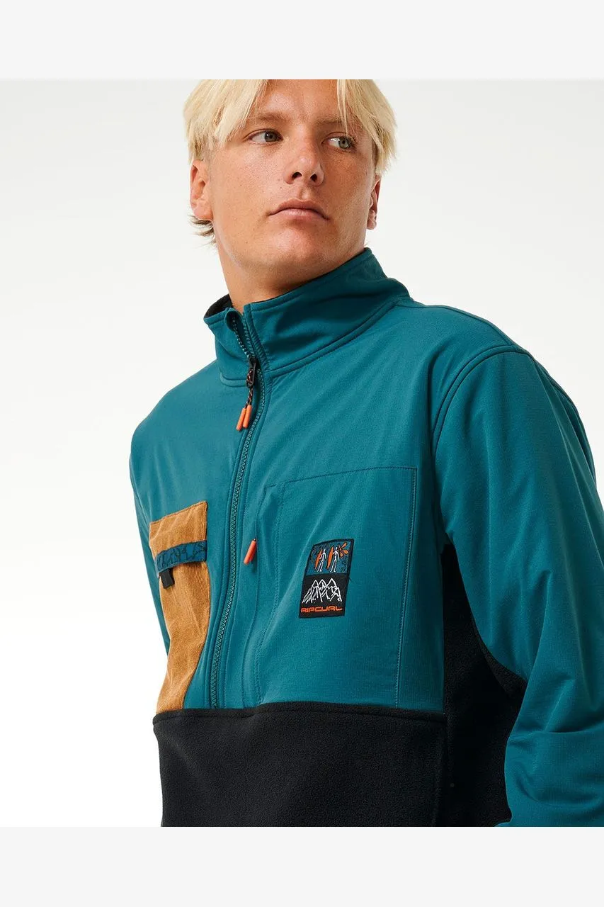 RIP CURL ANTI SERIES JOURNEY ZIP CREW - BLUE GREEN
