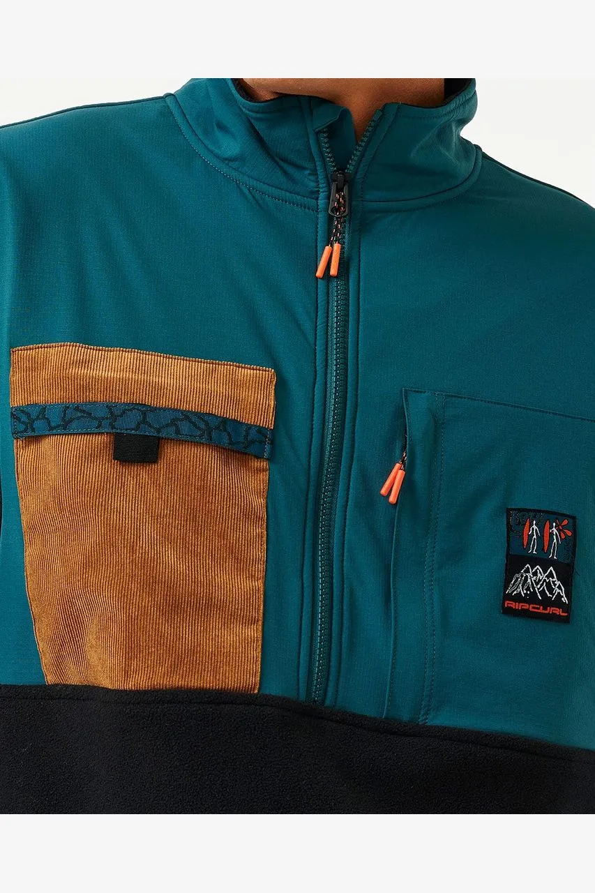 RIP CURL ANTI SERIES JOURNEY ZIP CREW - BLUE GREEN