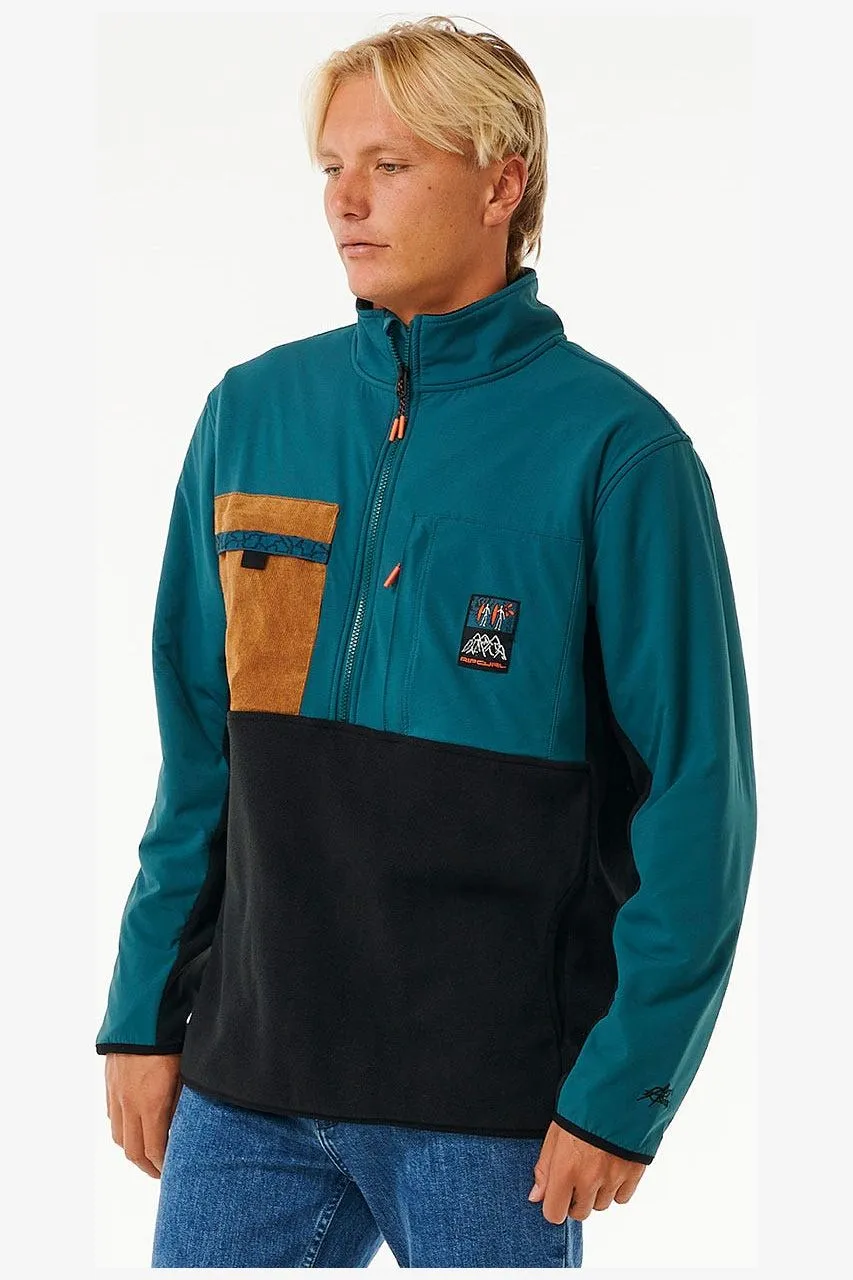 RIP CURL ANTI SERIES JOURNEY ZIP CREW - BLUE GREEN