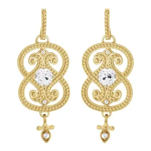 Round Old Cut Mined Diamond Stylish Drop Earrings 2.25 Ct Yellow Gold