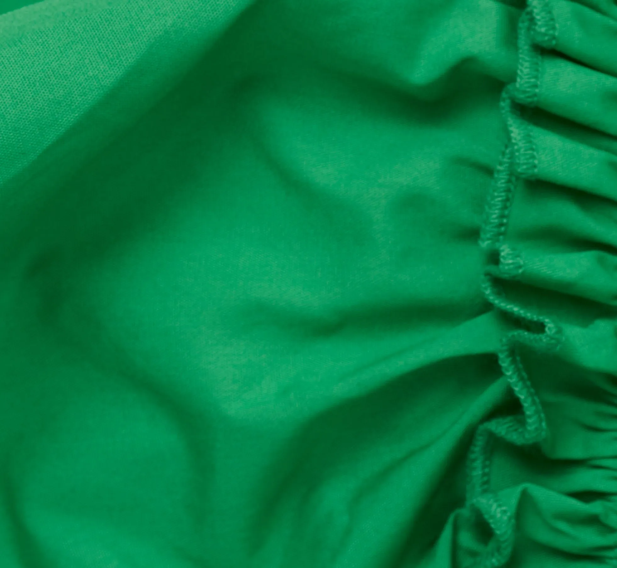 Ruffled Maxi Dress With Shirred Details In Green