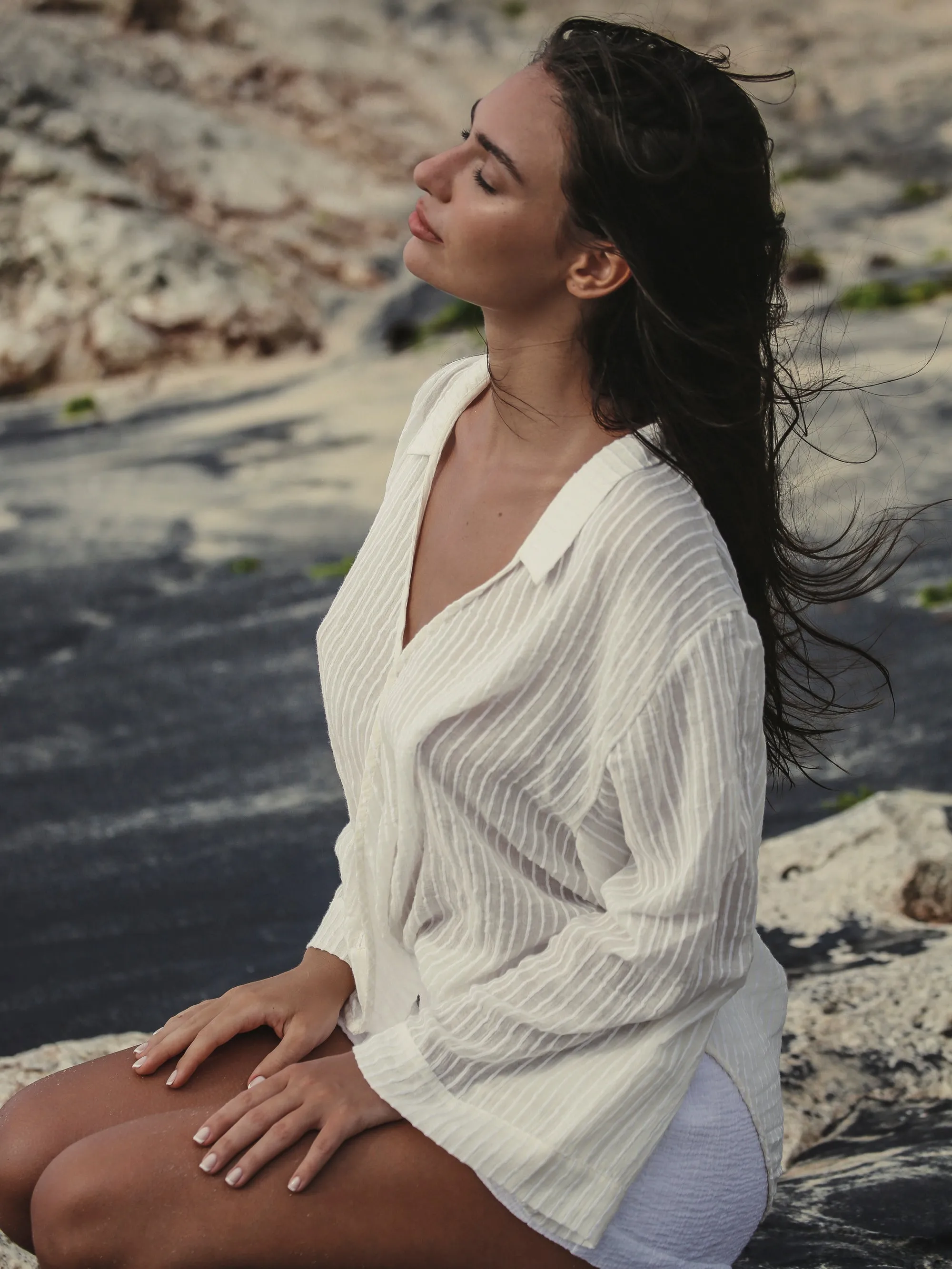 Sade Top - White Stripes