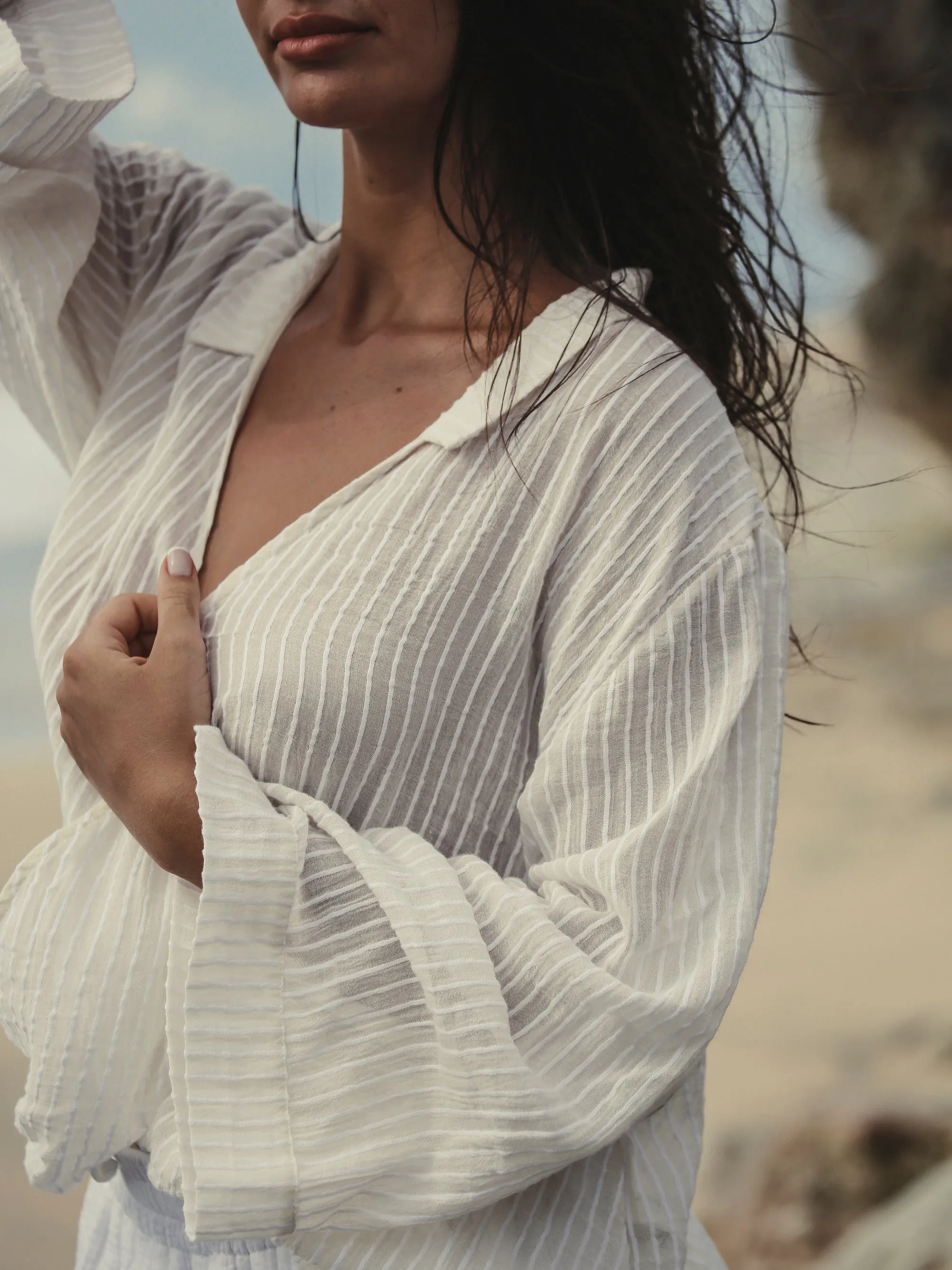 Sade Top - White Stripes