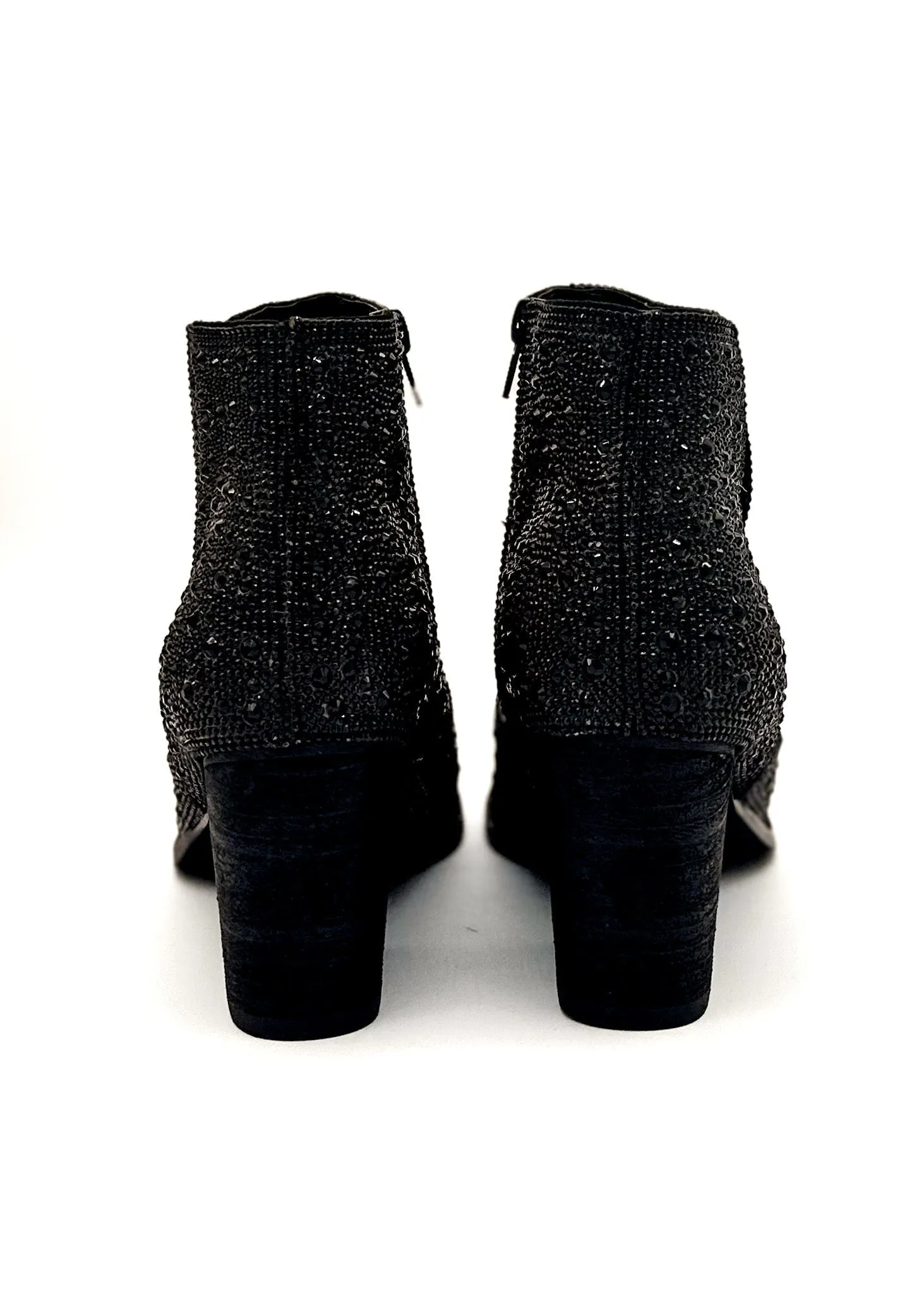 Shining Star Rhinestone Bootie in Black