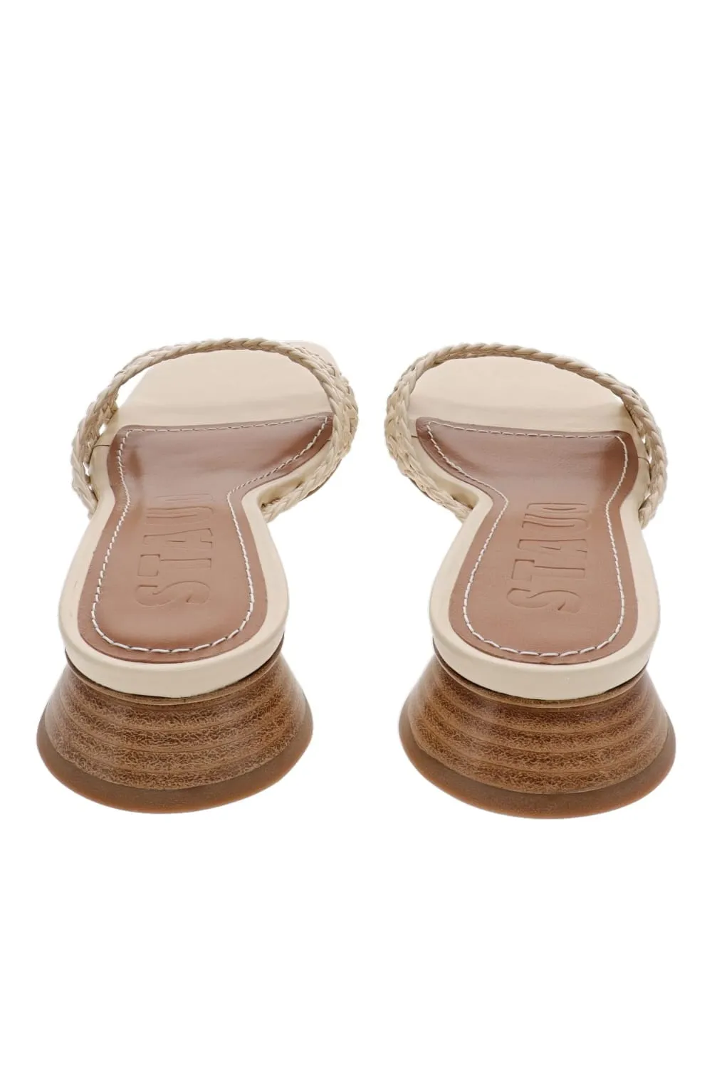 Simone Cream Leather Crochet Heel