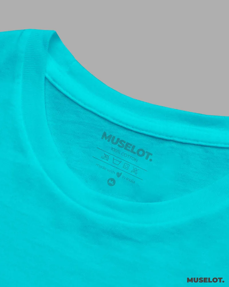 Sky blue plain crop t shirt