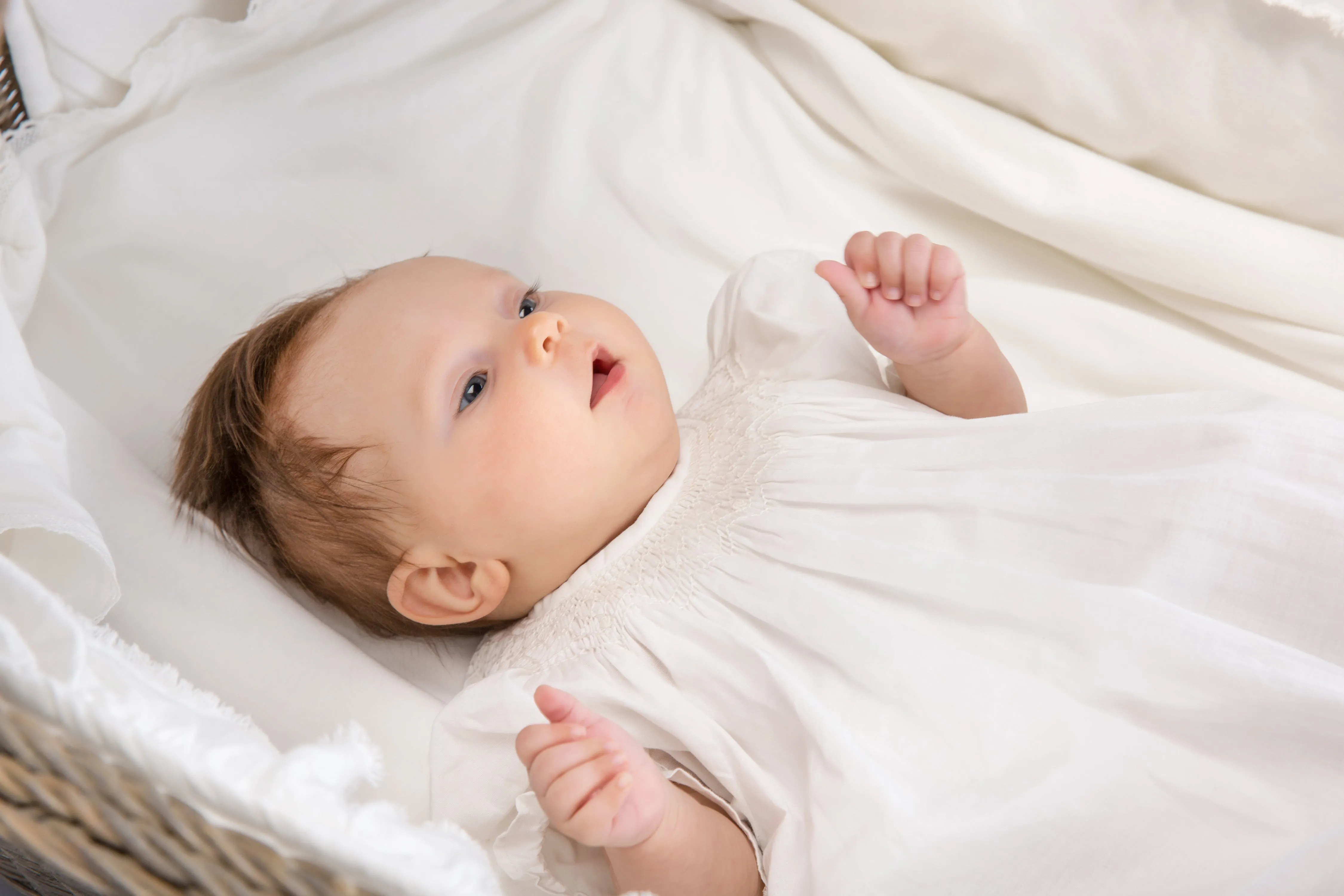 Smocked Heirloom Christening Gown, White