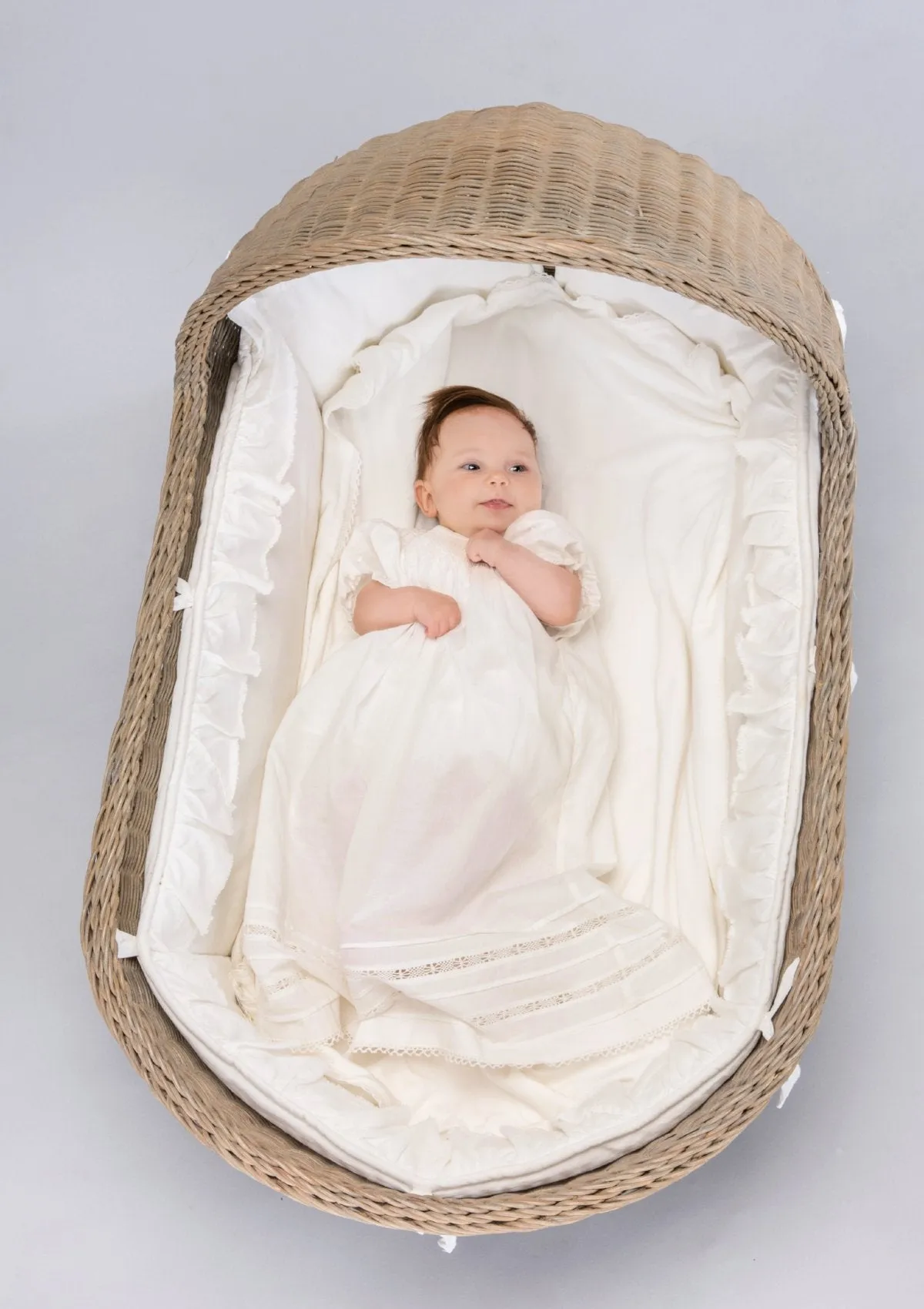 Smocked Heirloom Christening Gown, White