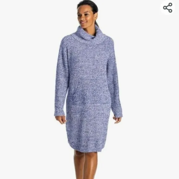 SOFTIES Marshmallow Slouch Turtleneck Lounger, Blue/Navy/White, Size S/M