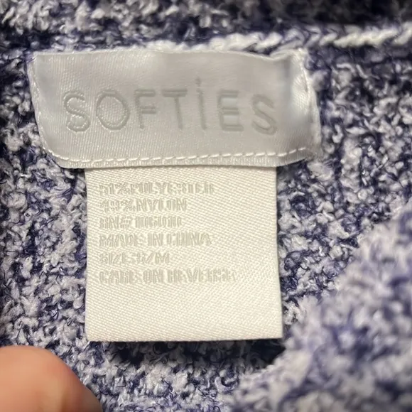SOFTIES Marshmallow Slouch Turtleneck Lounger, Blue/Navy/White, Size S/M