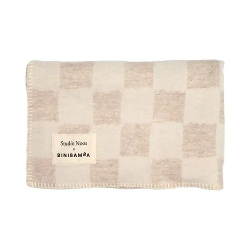 Studio Noos Checkerboard Merino Wool Blanket (Toast)