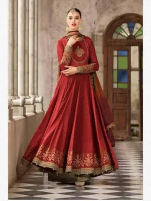 Stylish Anarkali Frock In RED Color Model# 1930