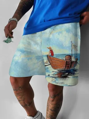 Stylish Casual Men's Multicolor Printed Pocketed Sweatpants
